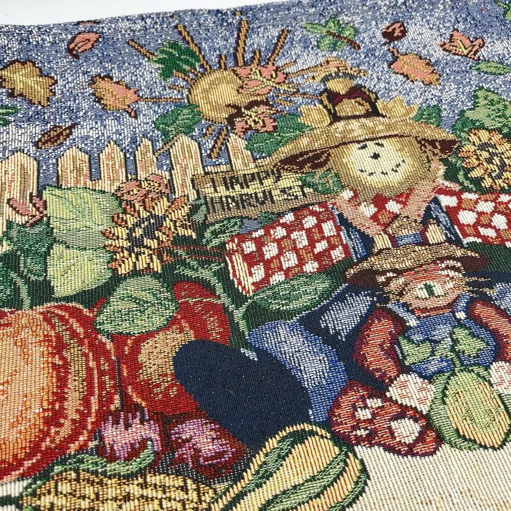 Vintage Tapestry Cotton Happy Harvest Placemats - Set Of 6